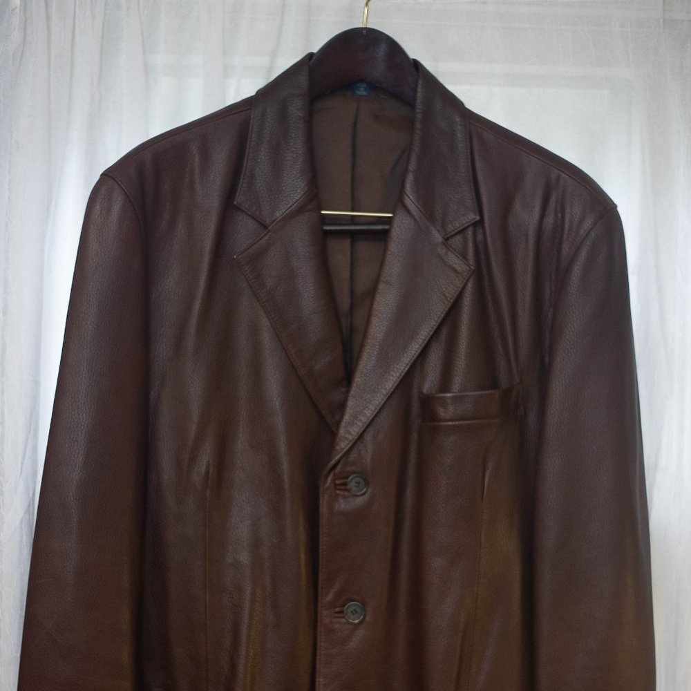 JOSEPH LYMAN WINE LEATHER JACKET